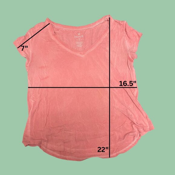 🍓American Eagle 'Favorite T' Rose Pink V-Neck Tee (Size S)🍓 - Picture 3 of 5